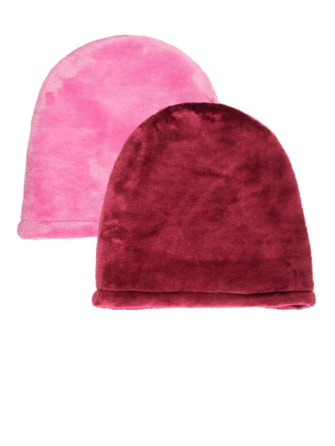 

KLOTTHE Pack Of 2 Wollen Beanie Caps, Red