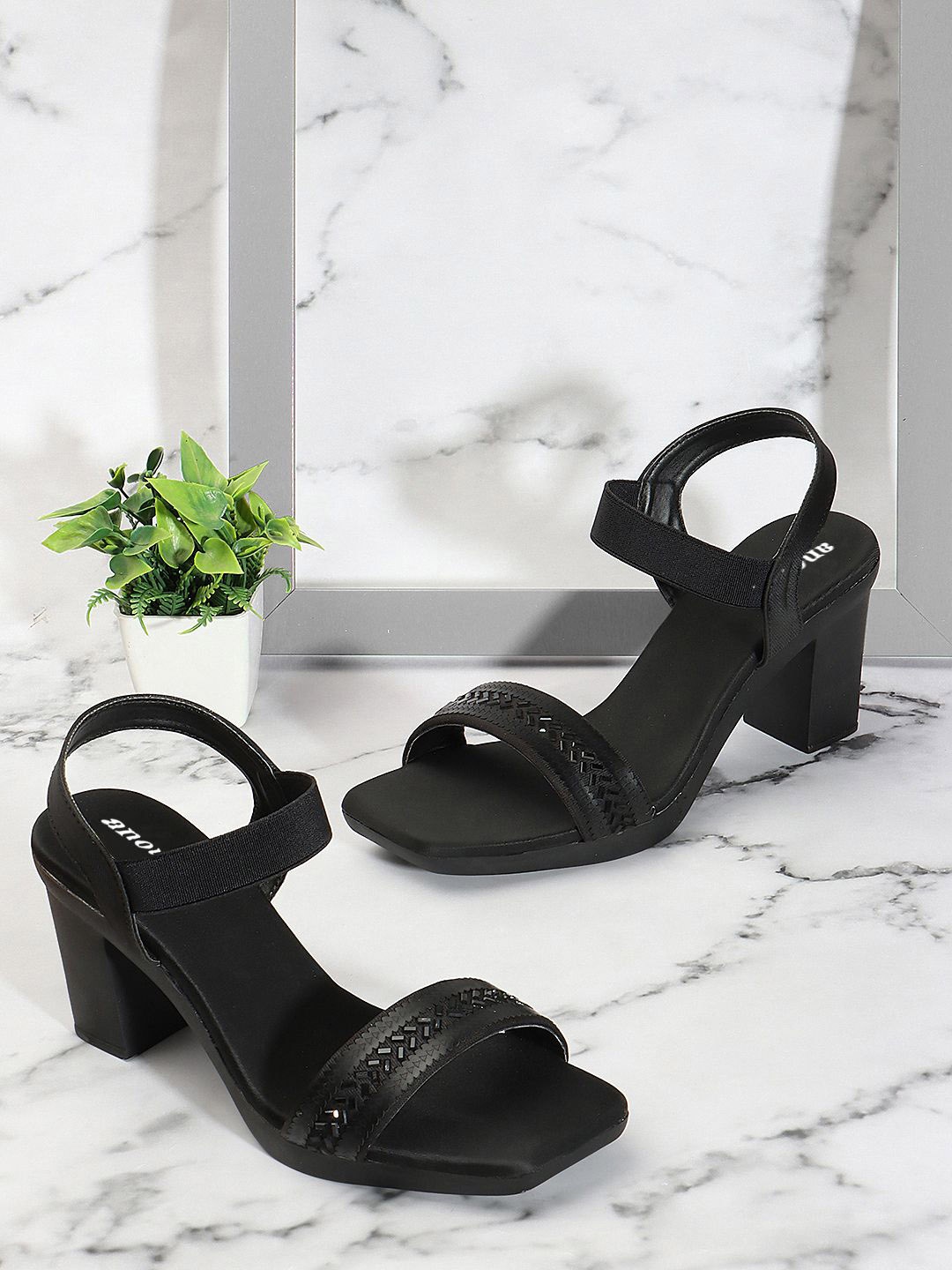 

Anouk Block Peep Toes, Black