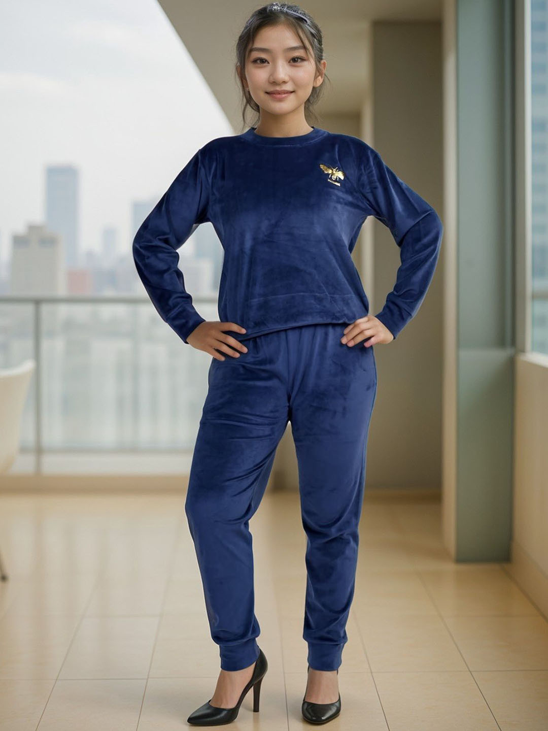 

BAESD Girls Sweatshirt with Trouser, Blue