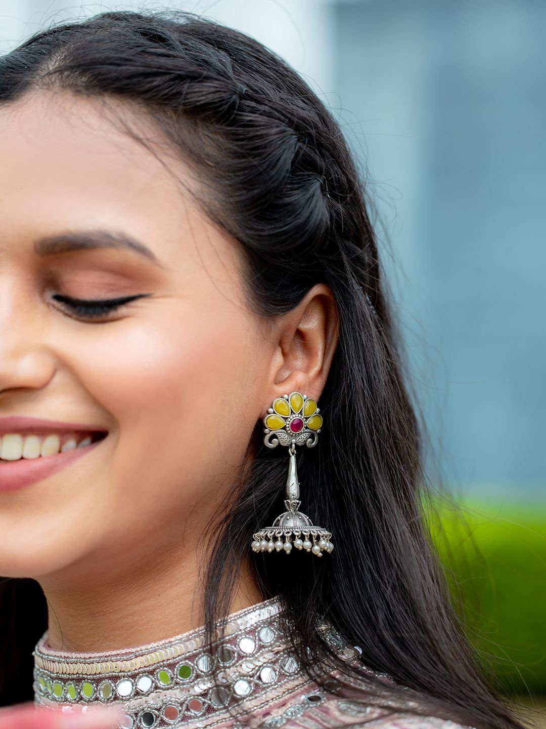 

TOS Classic Jhumkas Earrings, Silver
