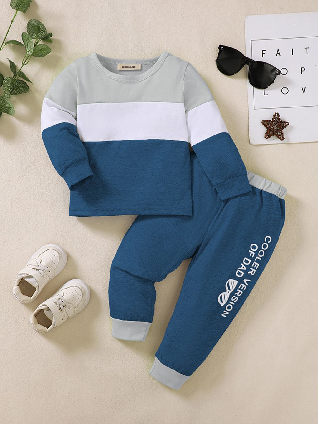 

INCLUD Boys Colourblocked Trousers, Blue
