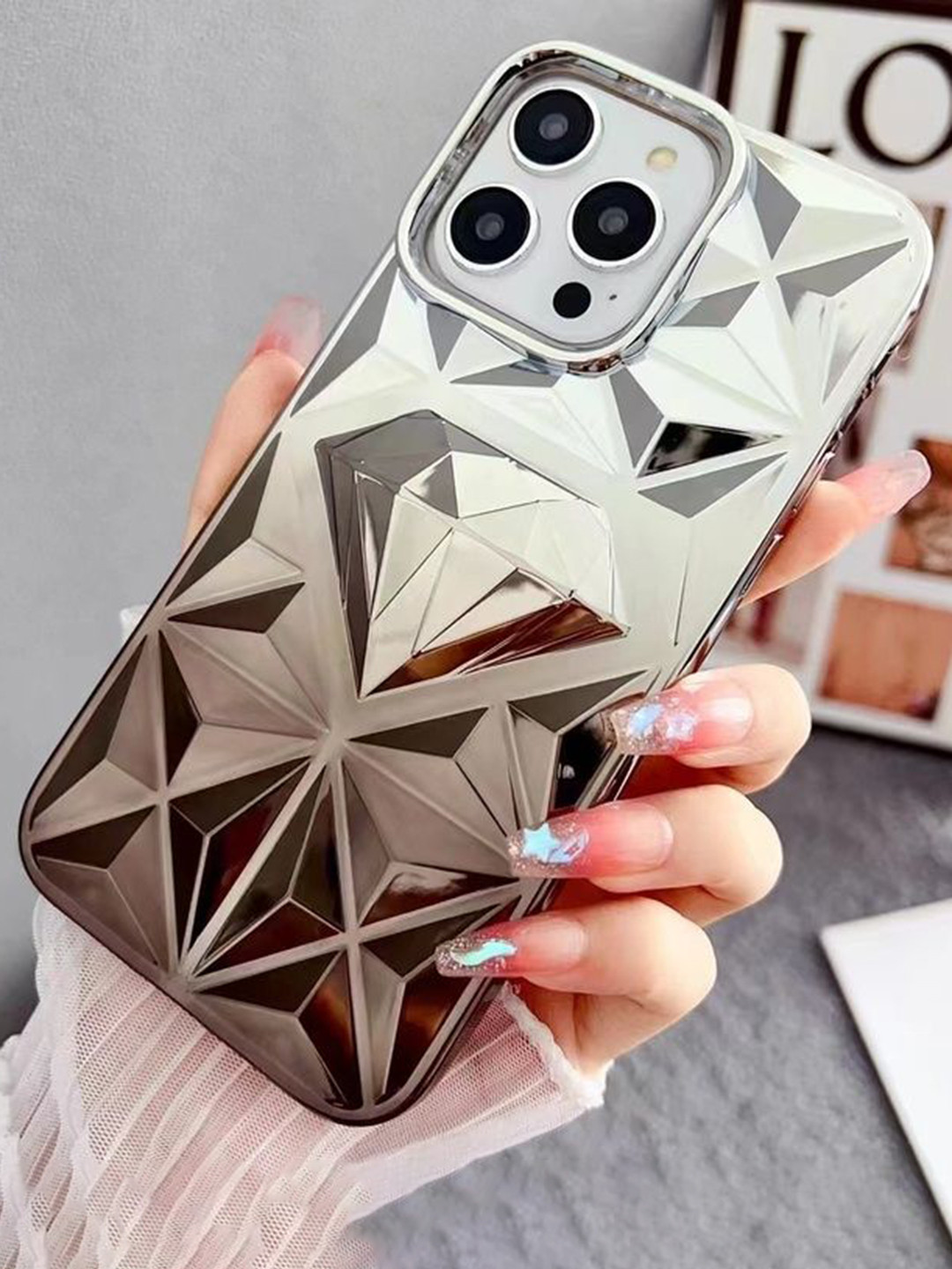 

Luxury Kase Conversational Printed iPhone 14 Pro Max Back Case Mobile Accessories, Brown