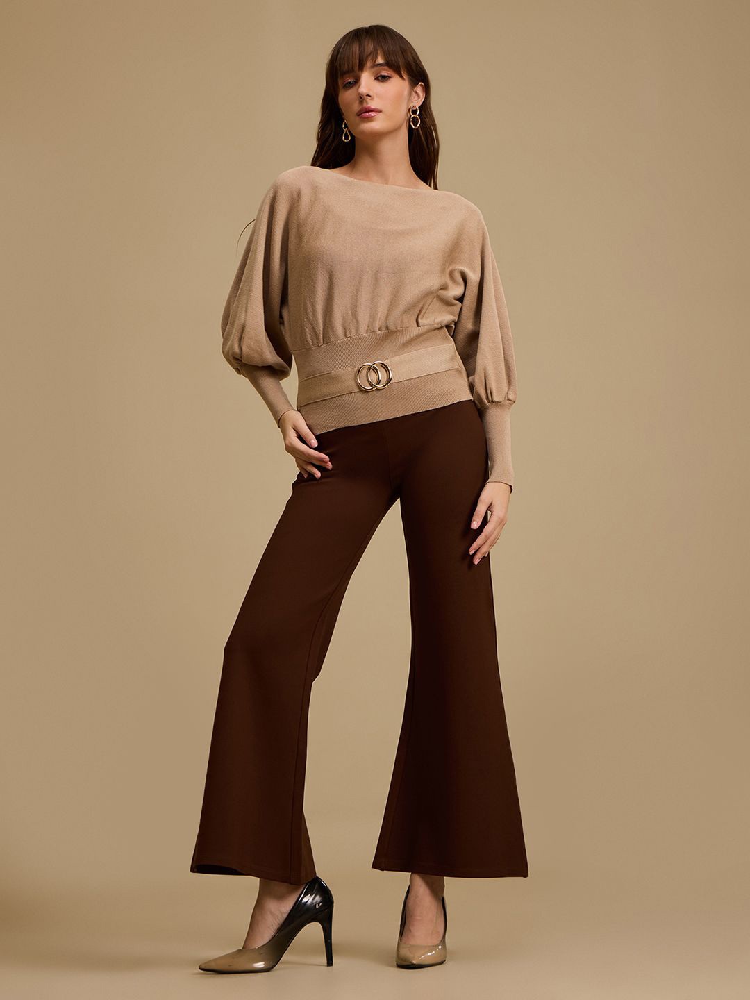 

Kazo Batwing Sleeve Top, Beige