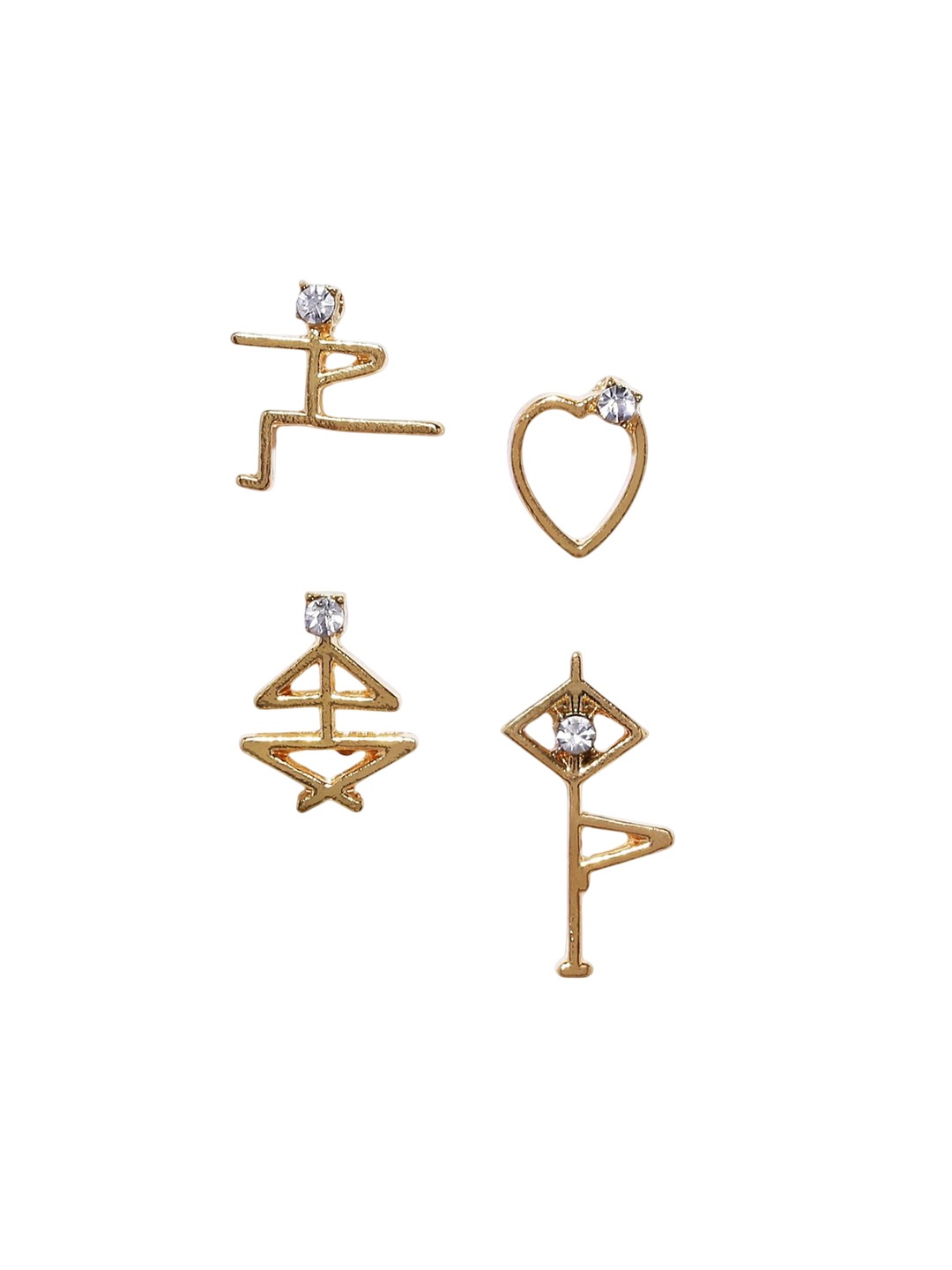 

OOMPH Geometric Studs Earrings, Gold