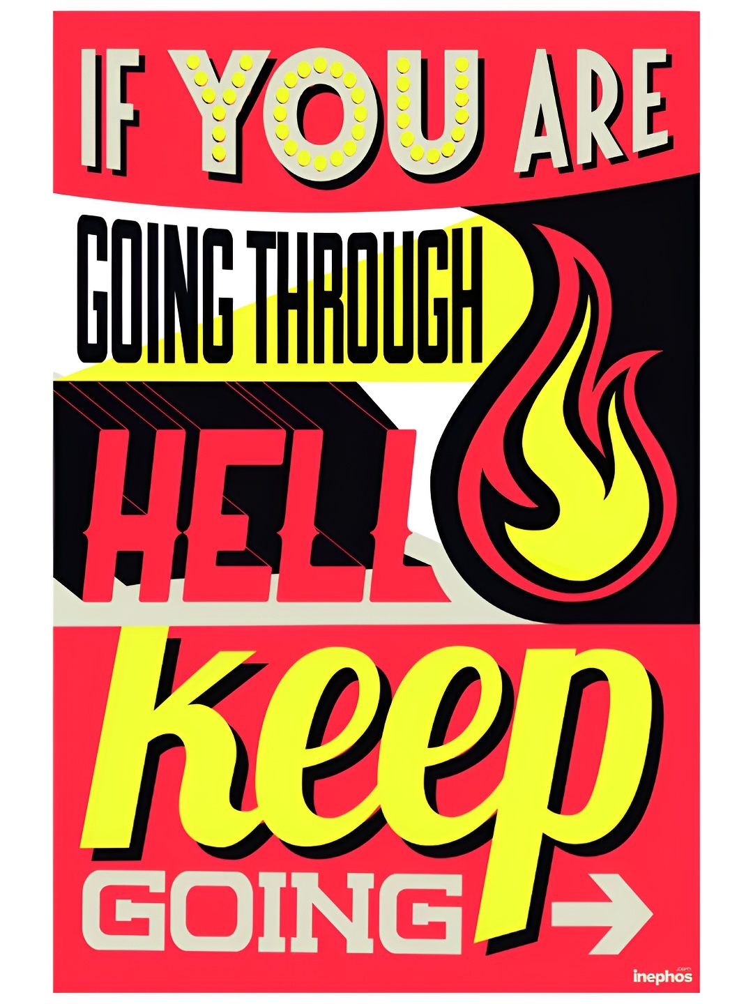 

Inephos Red & Yellow Quote Printed Wall Poster