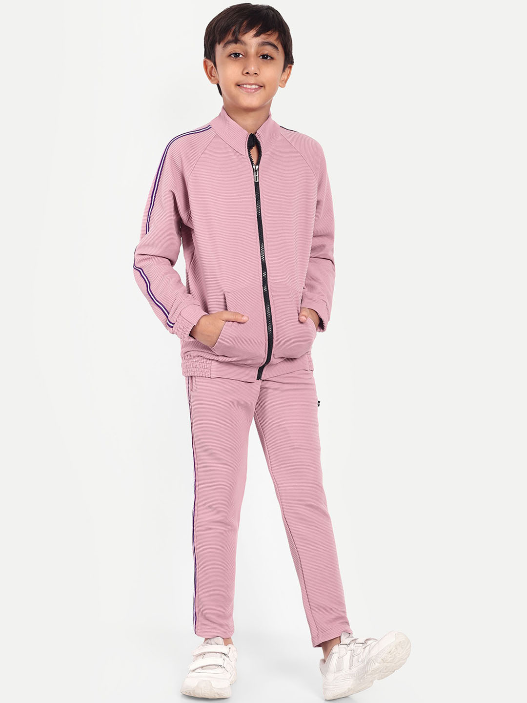 

FEBVIBE Kids Long Sleeve Comfort-Fit Tracksuit, Pink