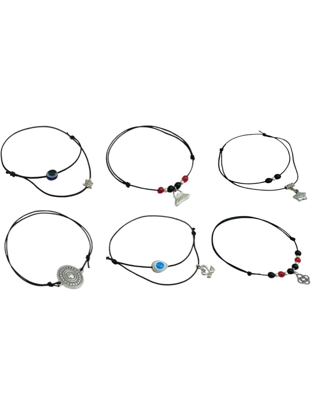 

HIGH TRENDZ 6Pc Oxidised Anklet, Black