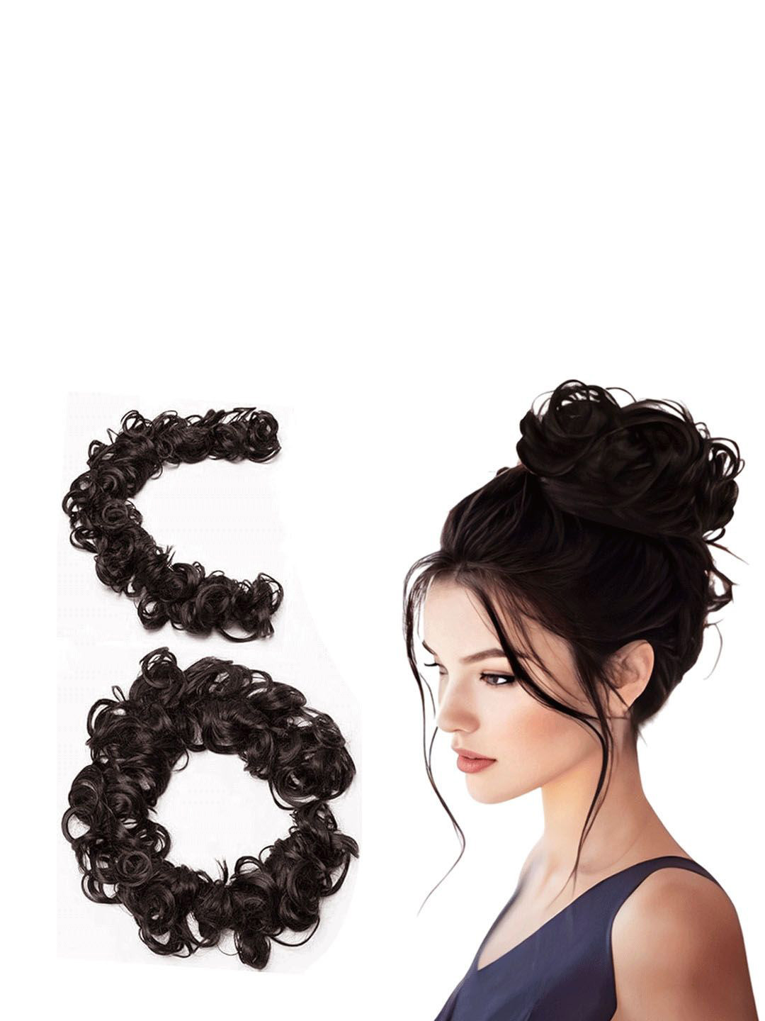 

D-Divine Long Frill Hair Bun Messy Hair Extension- Brown