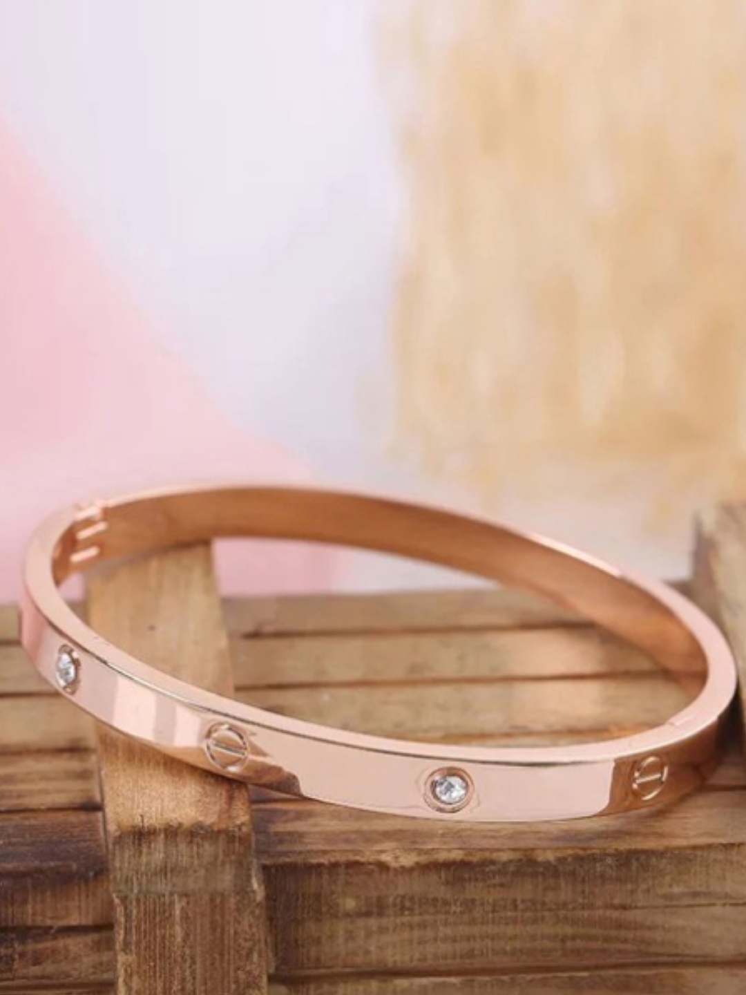 

SUBHAGALANKAR Women Rose Gold-Plated Kada Bracelet