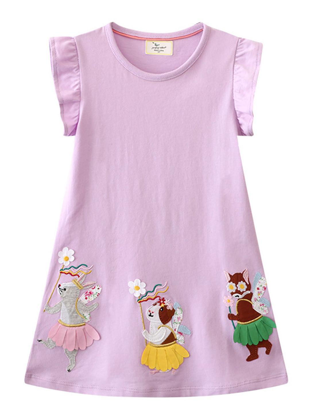 

LULU & SKY Girls Funky Applique A-Line Dress, Pink