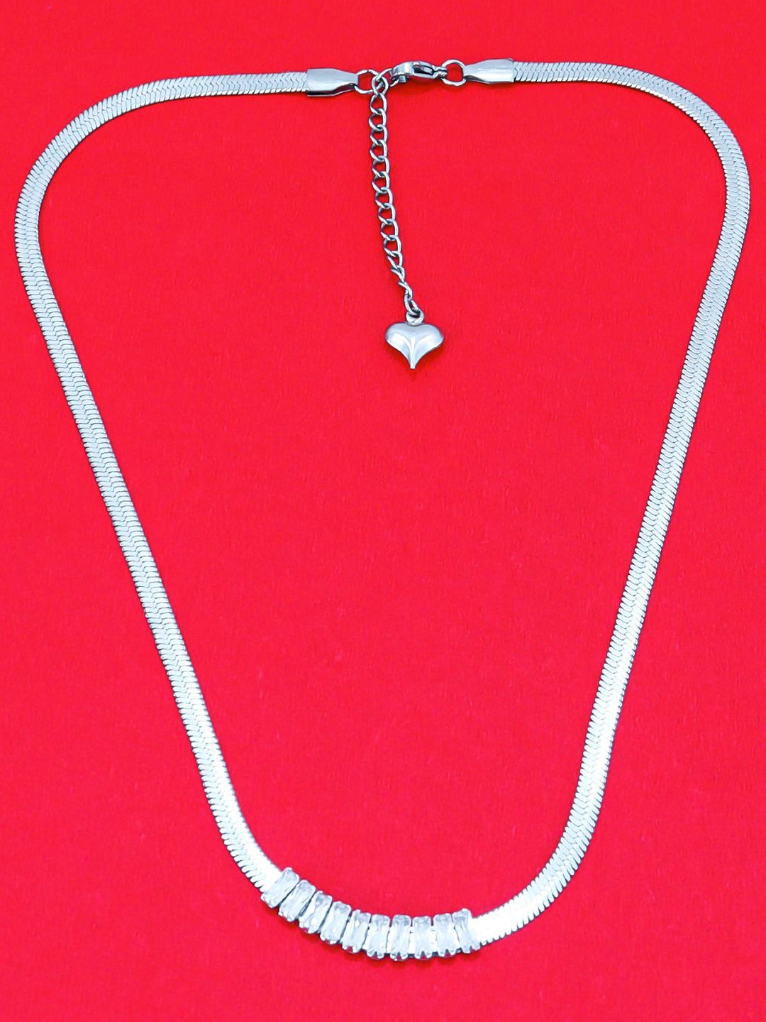 

Krelin Stone Studded Chain Necklace, Silver