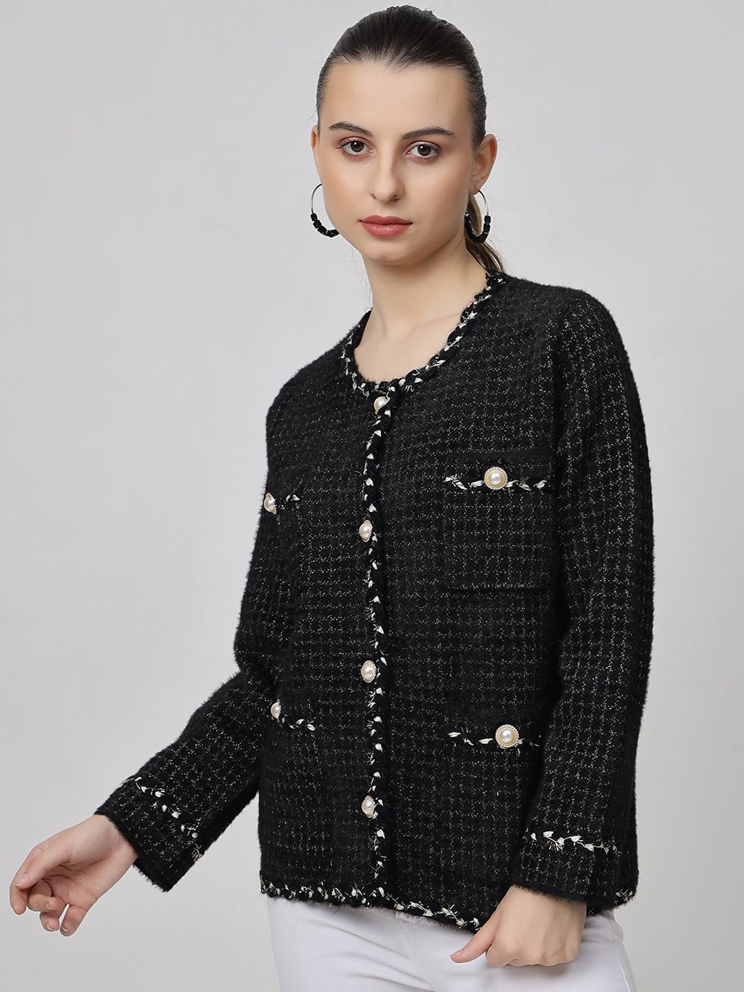 

Ziva Fashion Women Woolen jacket, Black