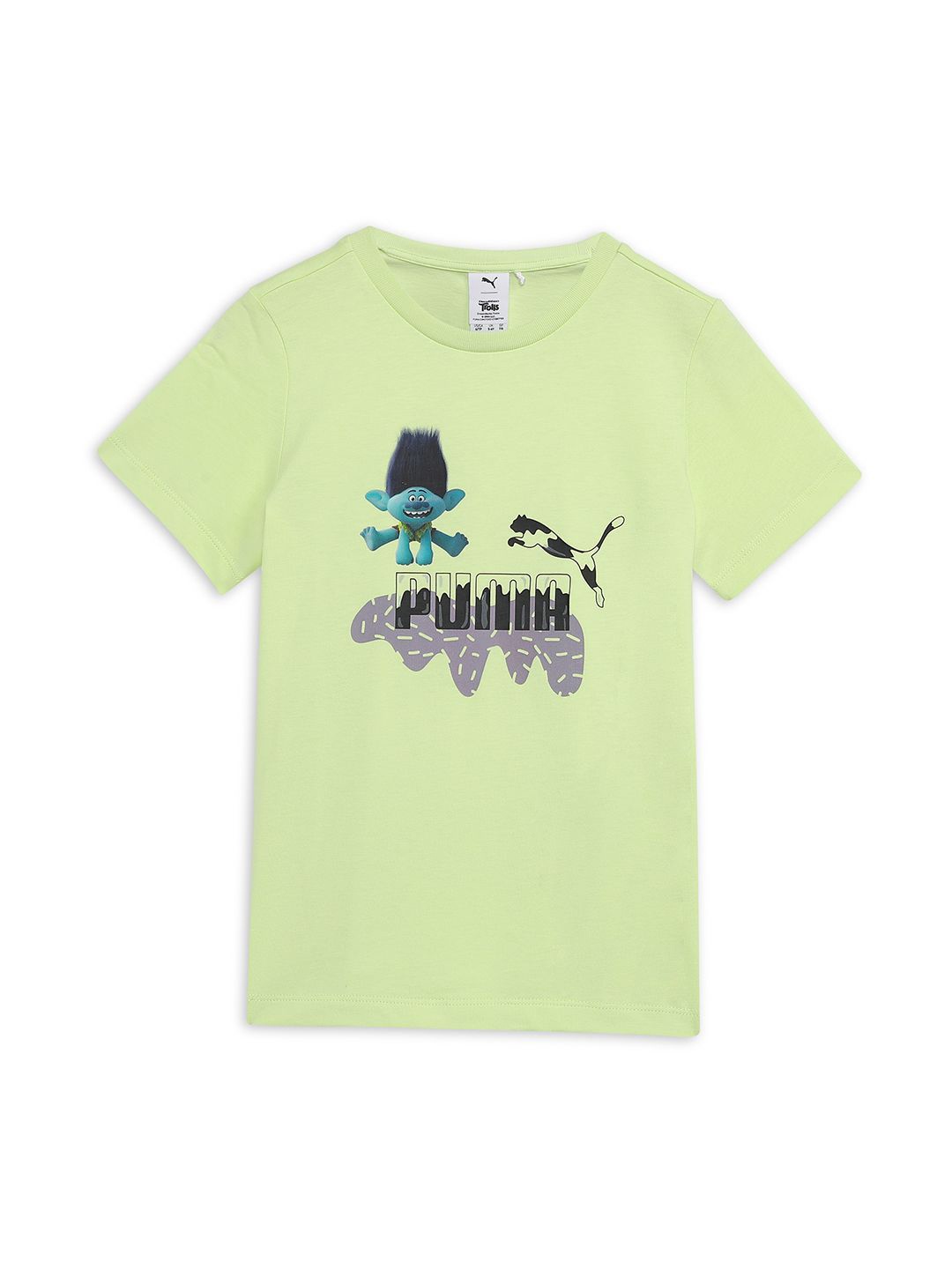 

Puma x Trolls Boys Graphic Printed Cotton T-Shirt, Green