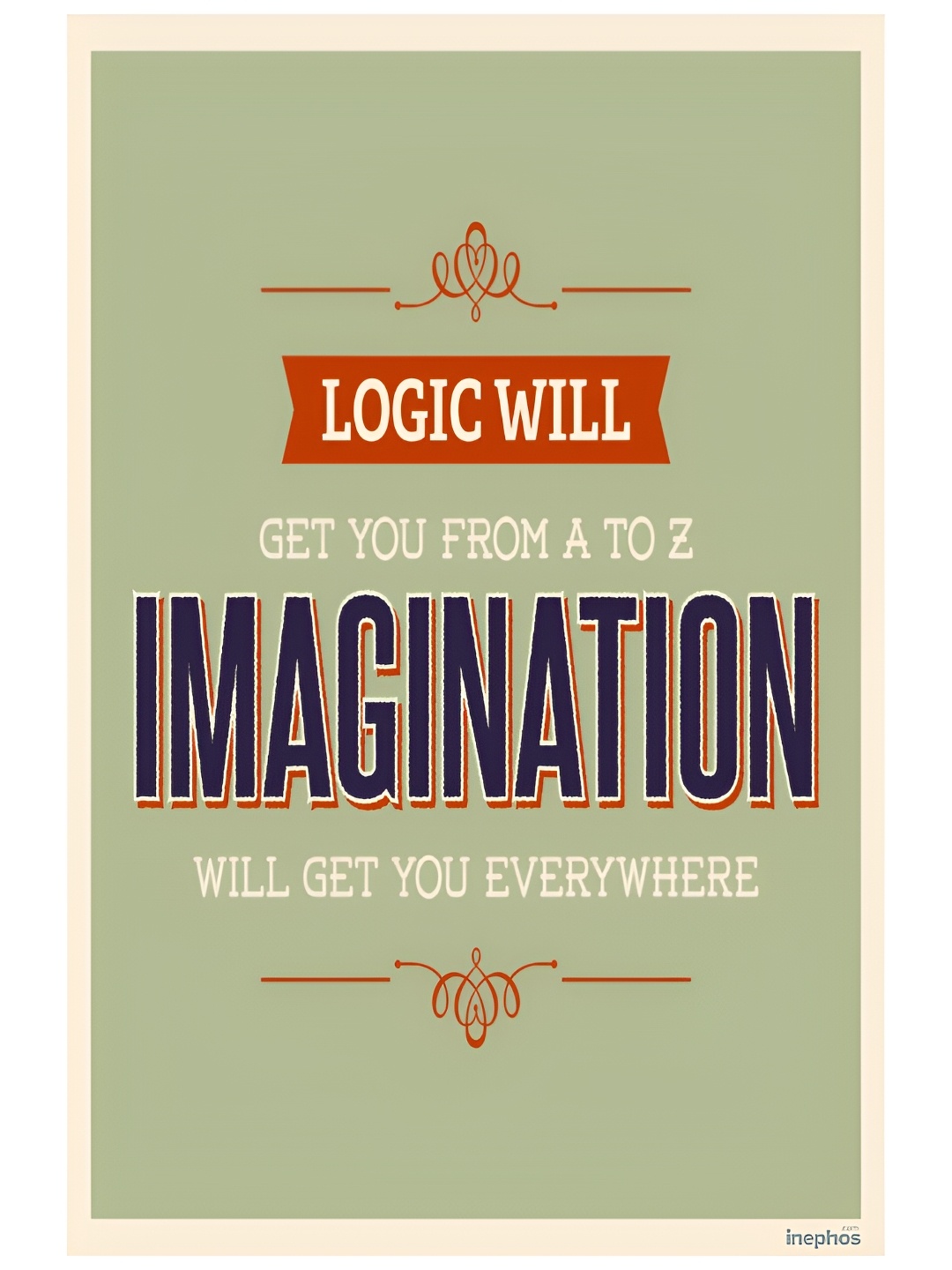 

Inephos Blue & Olive Green Quote Printed Wall Poster