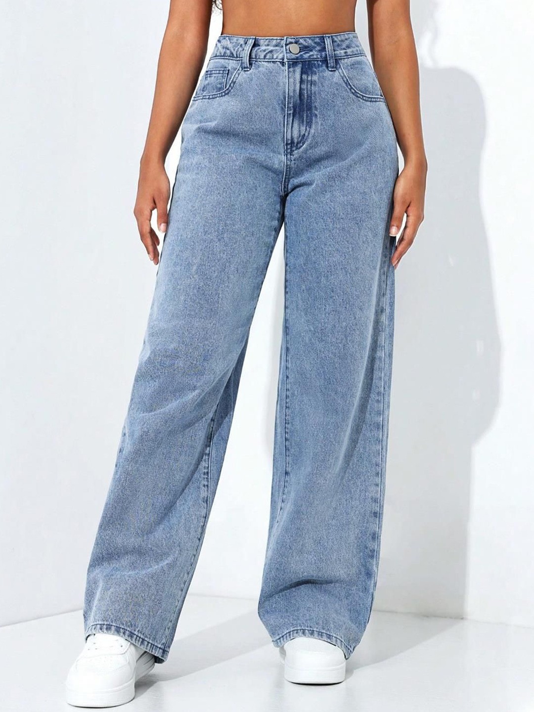 

Kotty Women Straight Fit High-Rise Stretchable Jeans, Blue