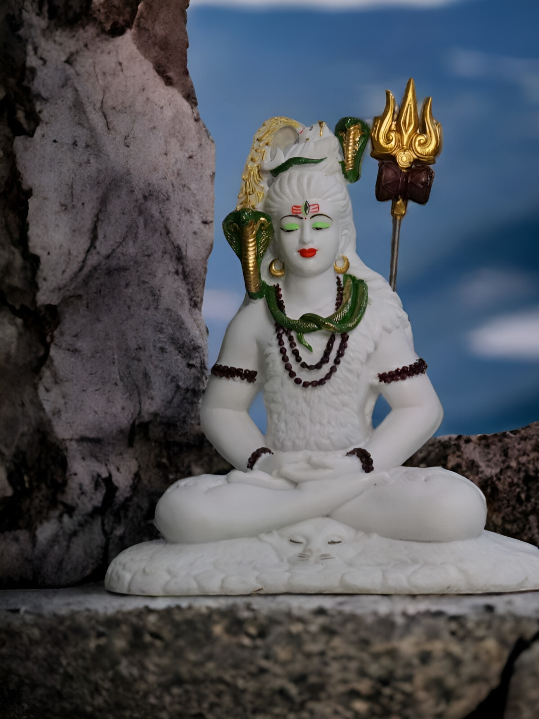 

Vrinban International White & Black Lord Shiva Idol Showpiece