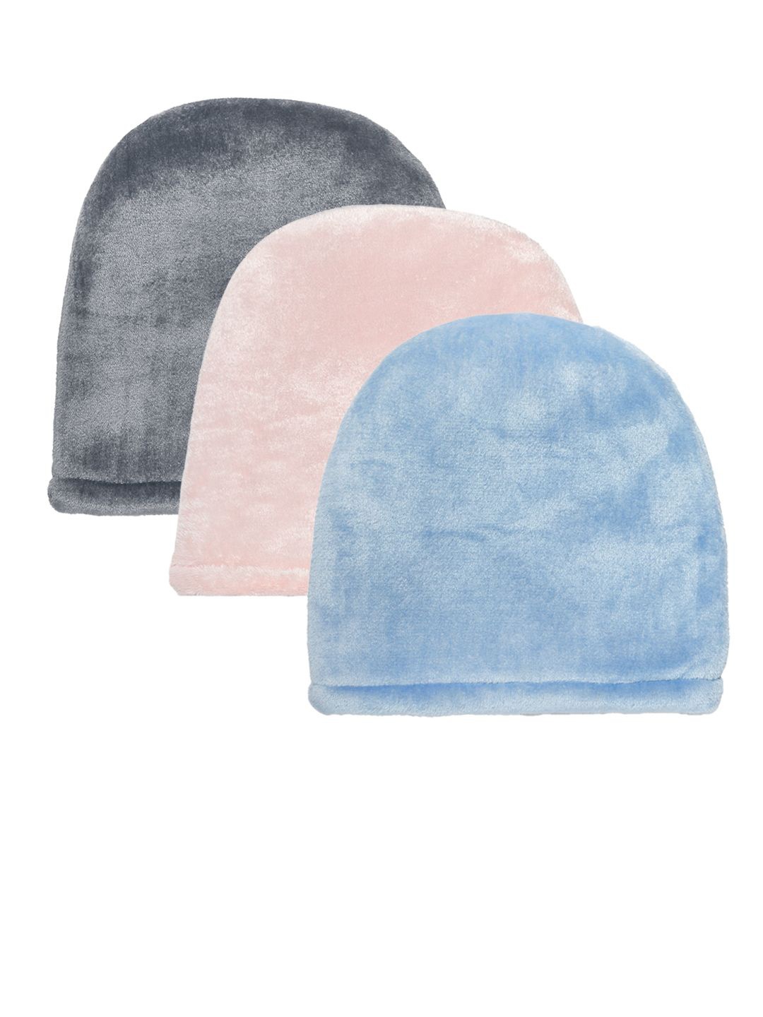 

KLOTTHE Men Set Of 3 Woollen Beanie Caps, Blue