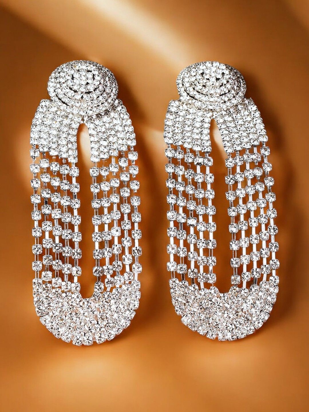 

OOMPH Geometric Drop Earrings, Silver