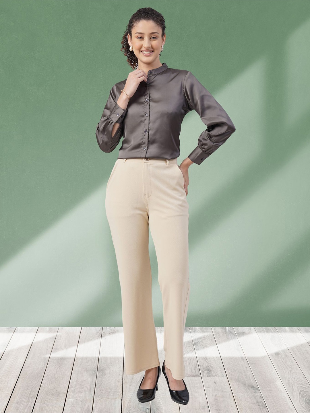 

All About You Formals Women Opaque Formal Shirt, Grey