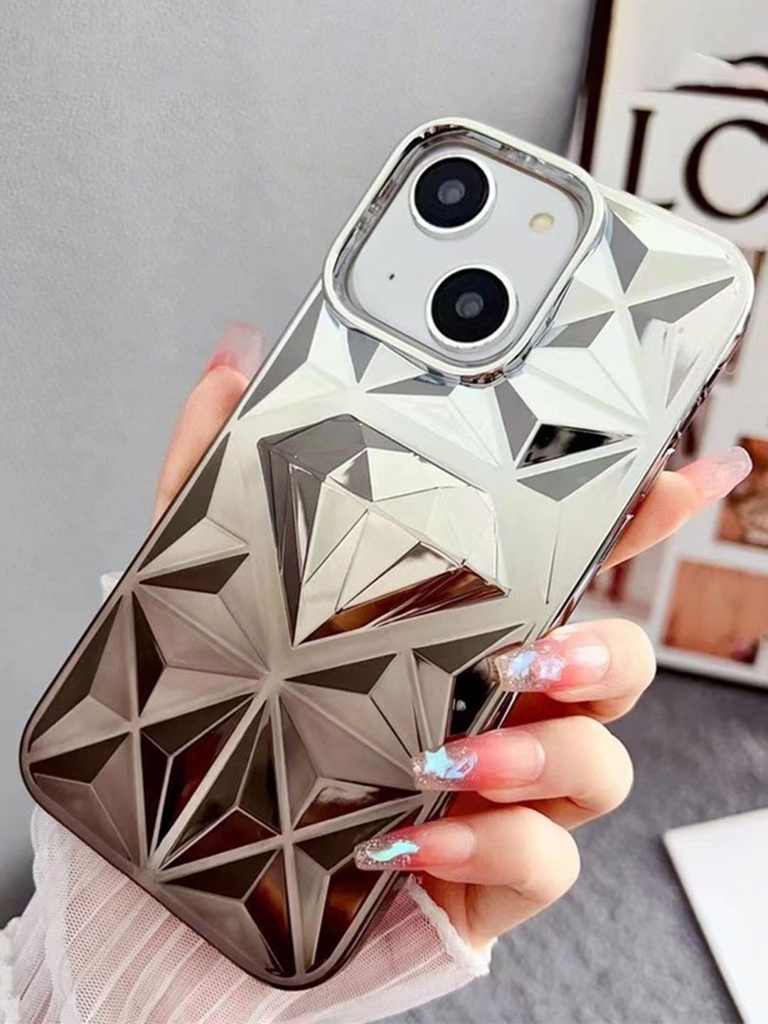 

Luxury Kase Conversational Printed iPhone 15 Back Case Mobile Accessories, Brown