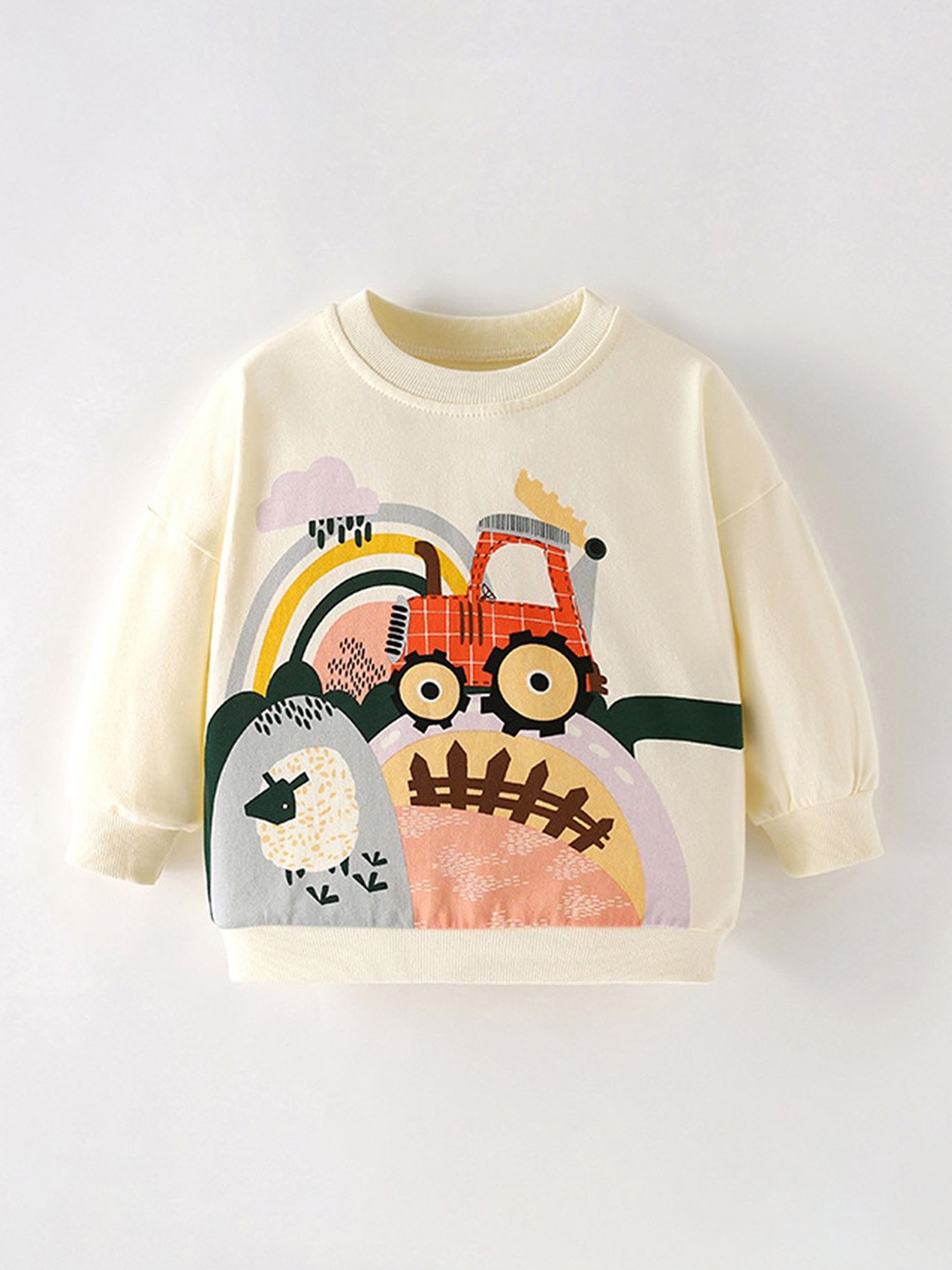 

LULU & SKY Boys Printed Sweatshirt, Beige
