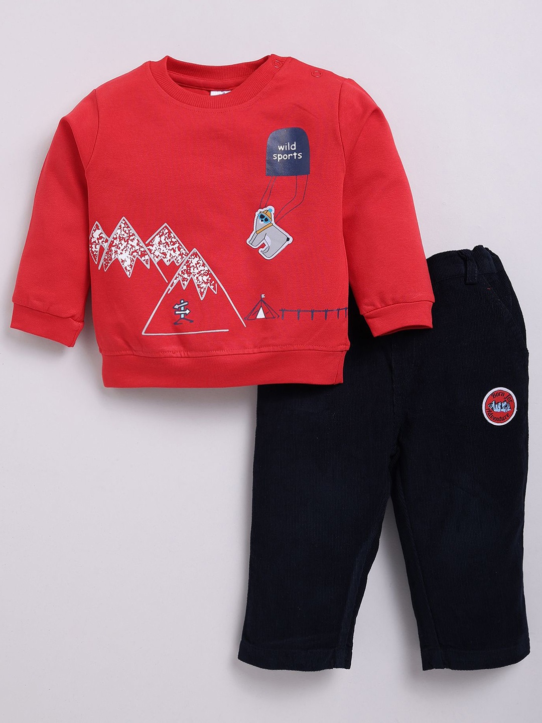 

Dollar Boys Printed T-shirt with Trousers, Red