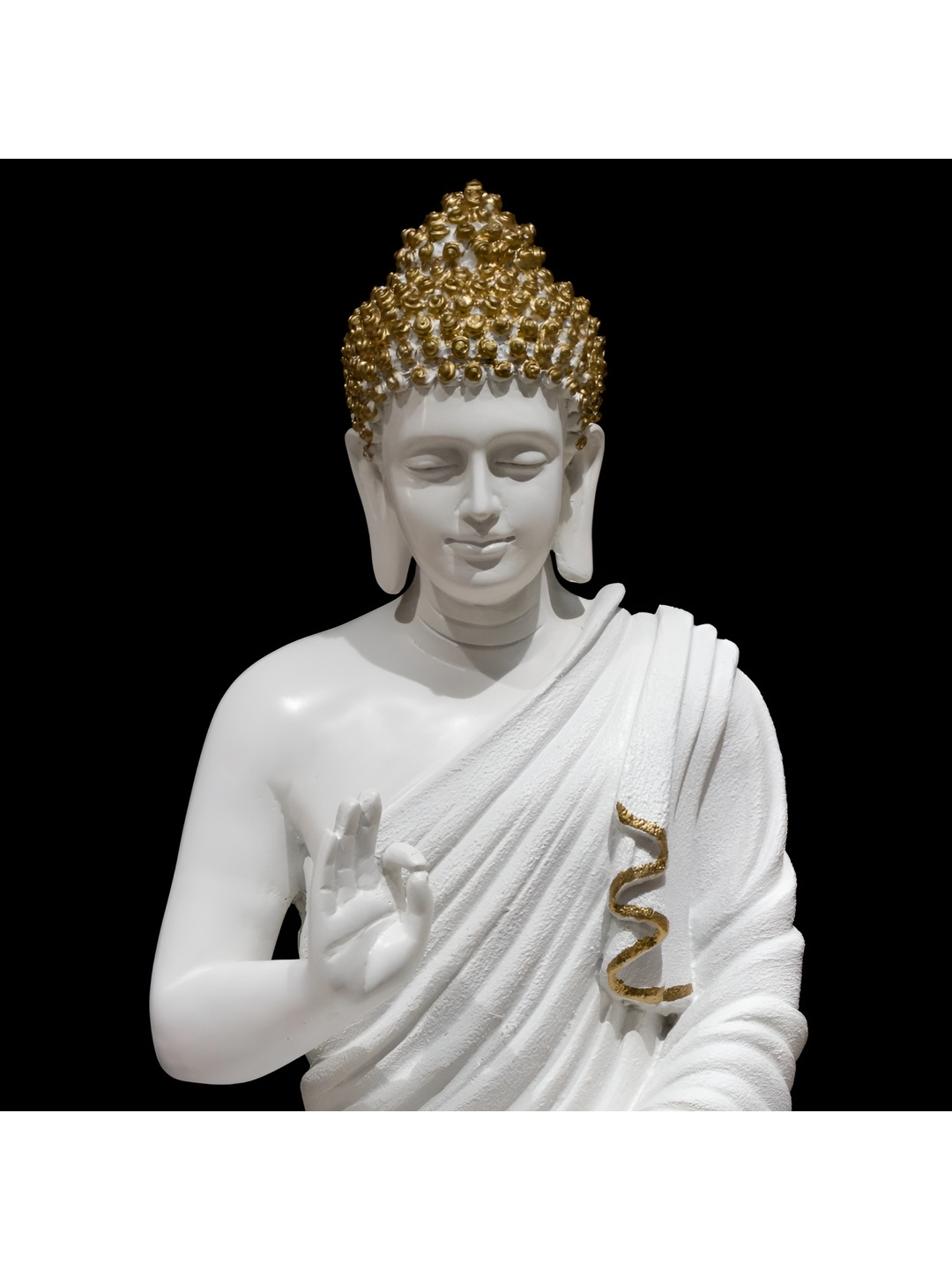 

Vrinban International White & Gold Toned Buddha Idol Showpiece