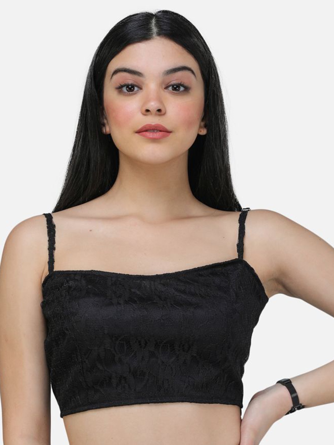 

BAESD Net Crop Top, Black