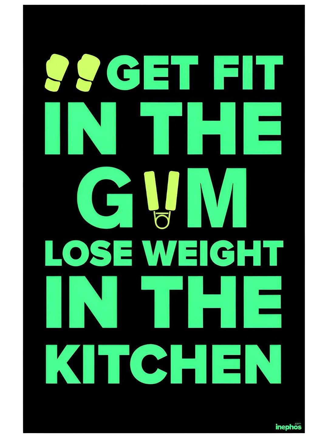 

Inephos Black & Green Quote Printed Wall Poster