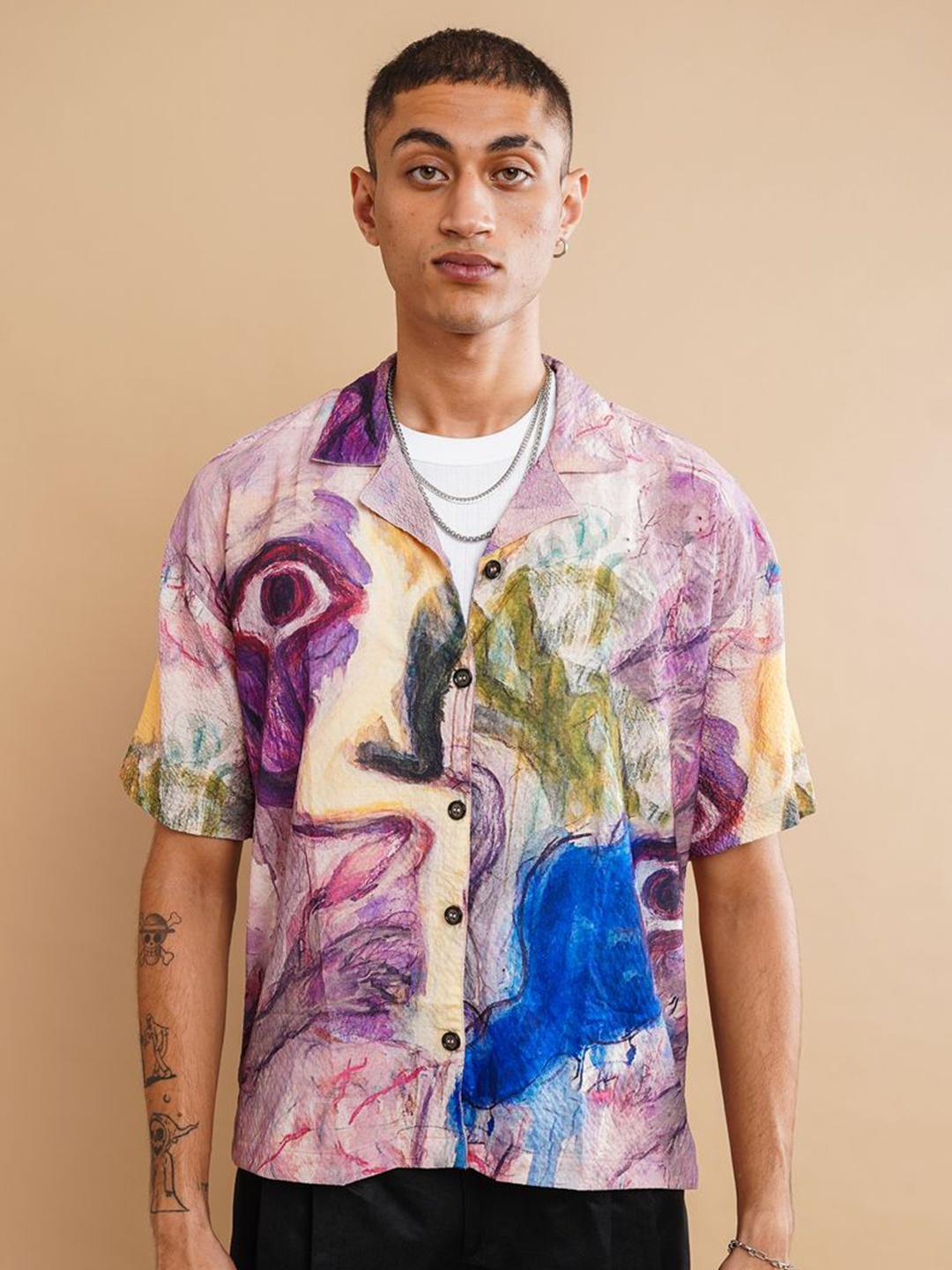

Big Bunny Men Custom Opaque Printed Casual Shirt, Multi