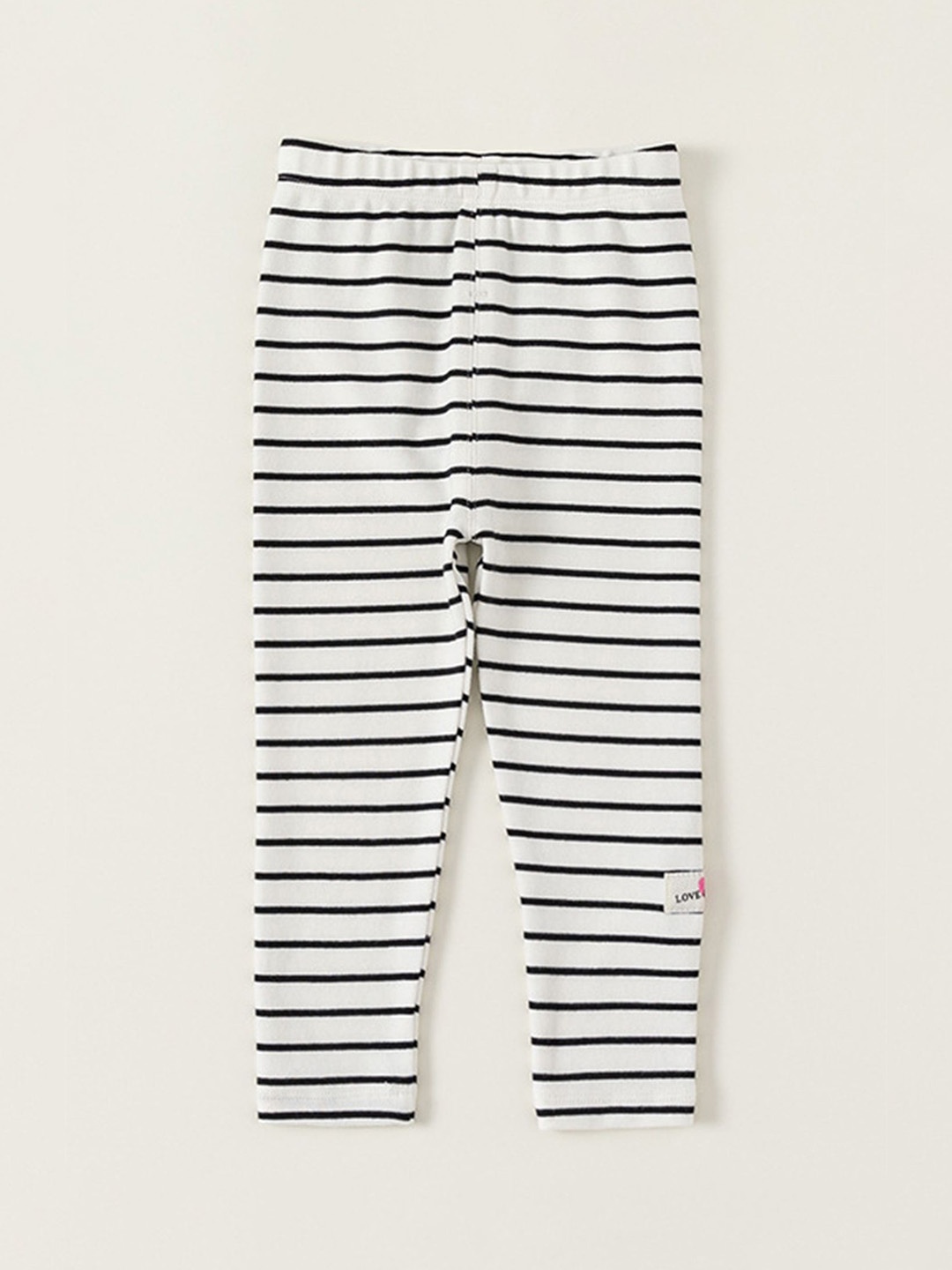 

LULU & SKY Infant Girls Striped Ankle Length Leggings, White