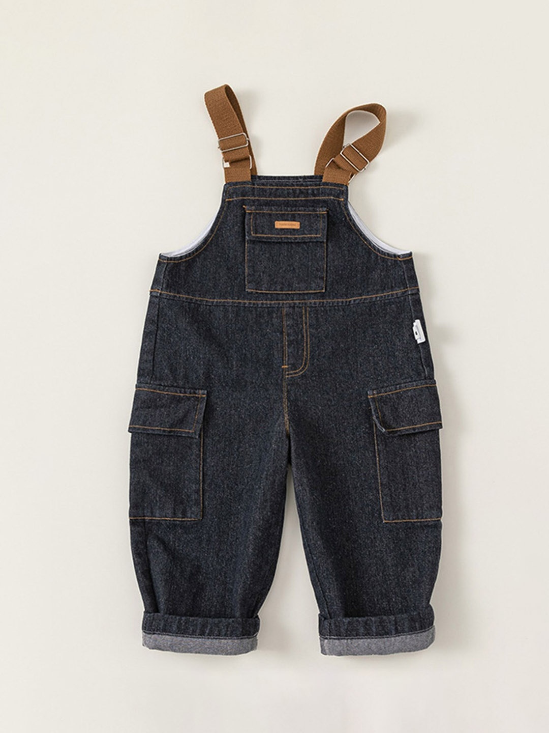 

LULU & SKY Boys Shoulder Strap Dungarees, Navy blue
