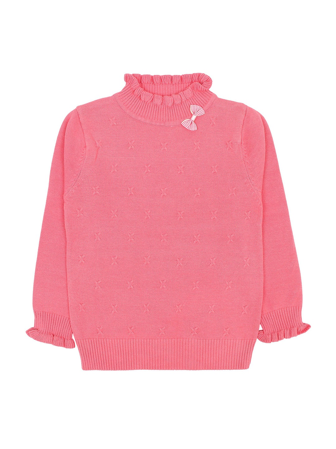 

KNITCO Girls Embroidered Pullover, Rose