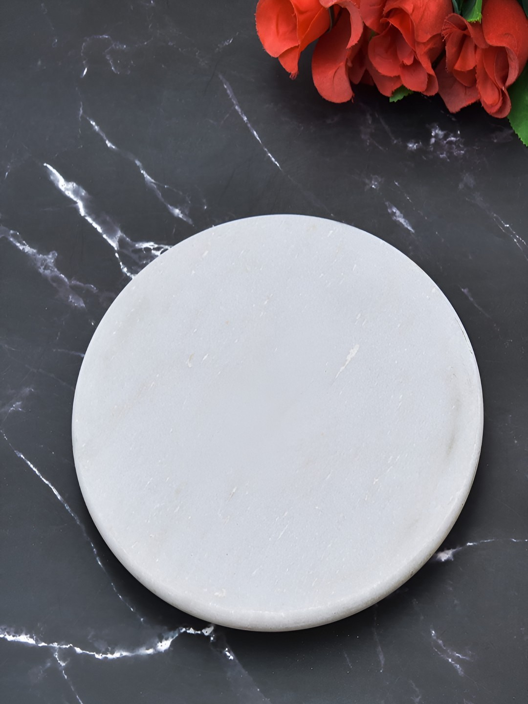 

Oggn White Marble Chakla Rolling Board Roti Maker
