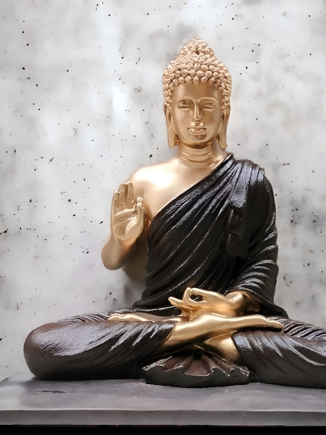 

Vrinban International Coffee Brown & Gold Toned Buddha Idol Showpiece