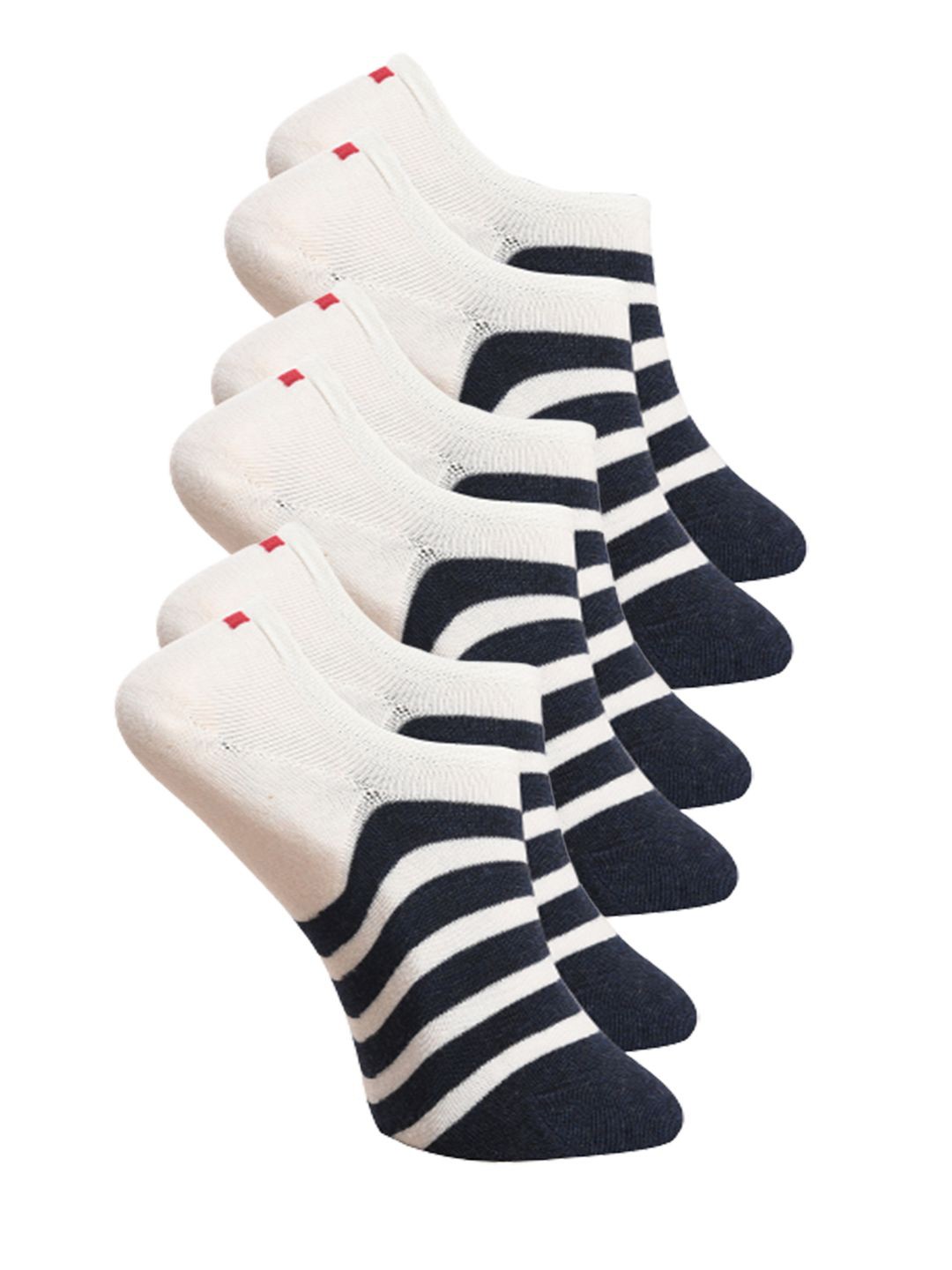 

BAESD Unisex Pack Of 3 Striped Socks, White