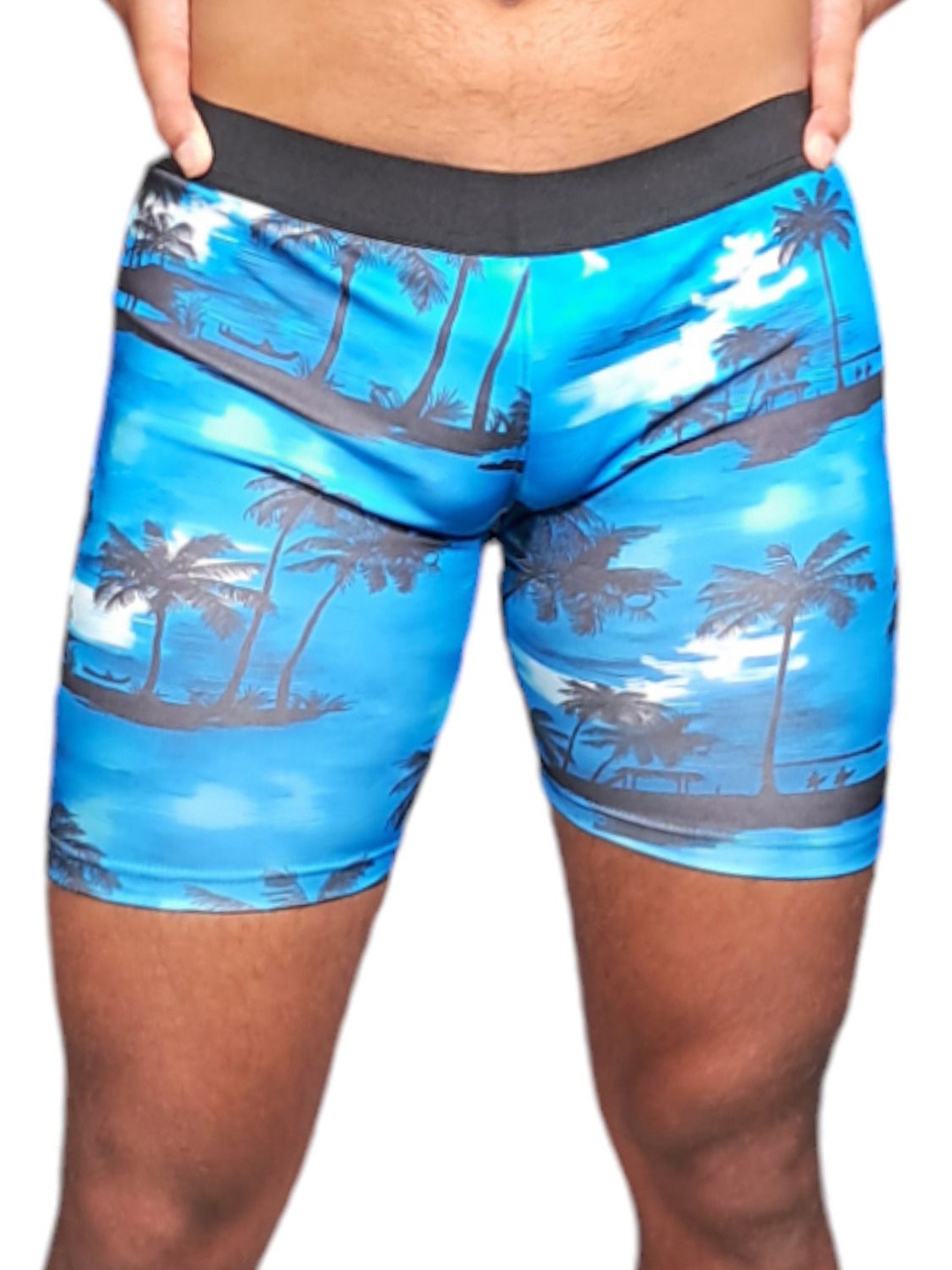 

Aqua Holic Men Printed Swim Shorts, Blue