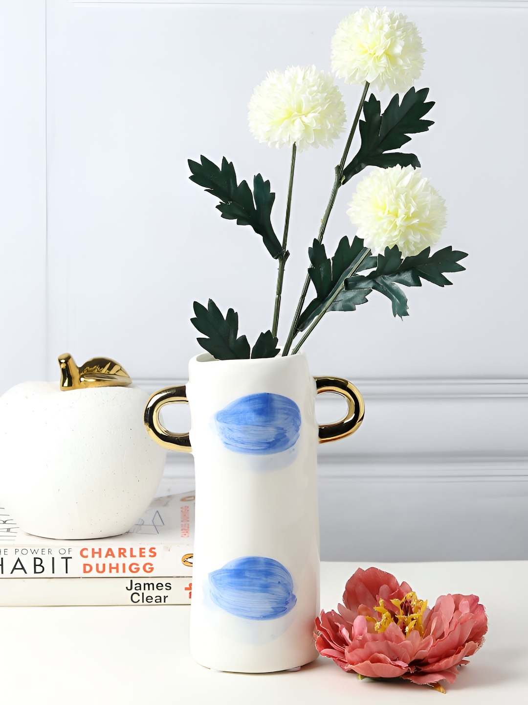 

HABERE INDIA Blue & White Printed Ceramic FlowerVases