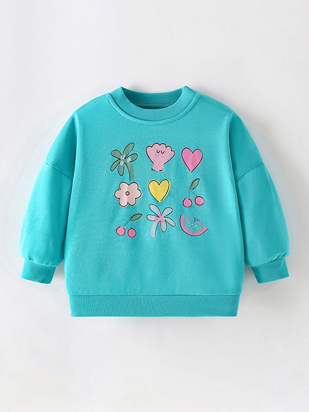 

LULU & SKY Girls Printed Sweatshirt, Green