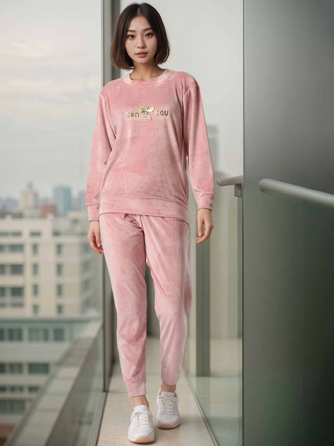 

BAESD Printed Sweatshirt & Joggers Co-Ord, Pink