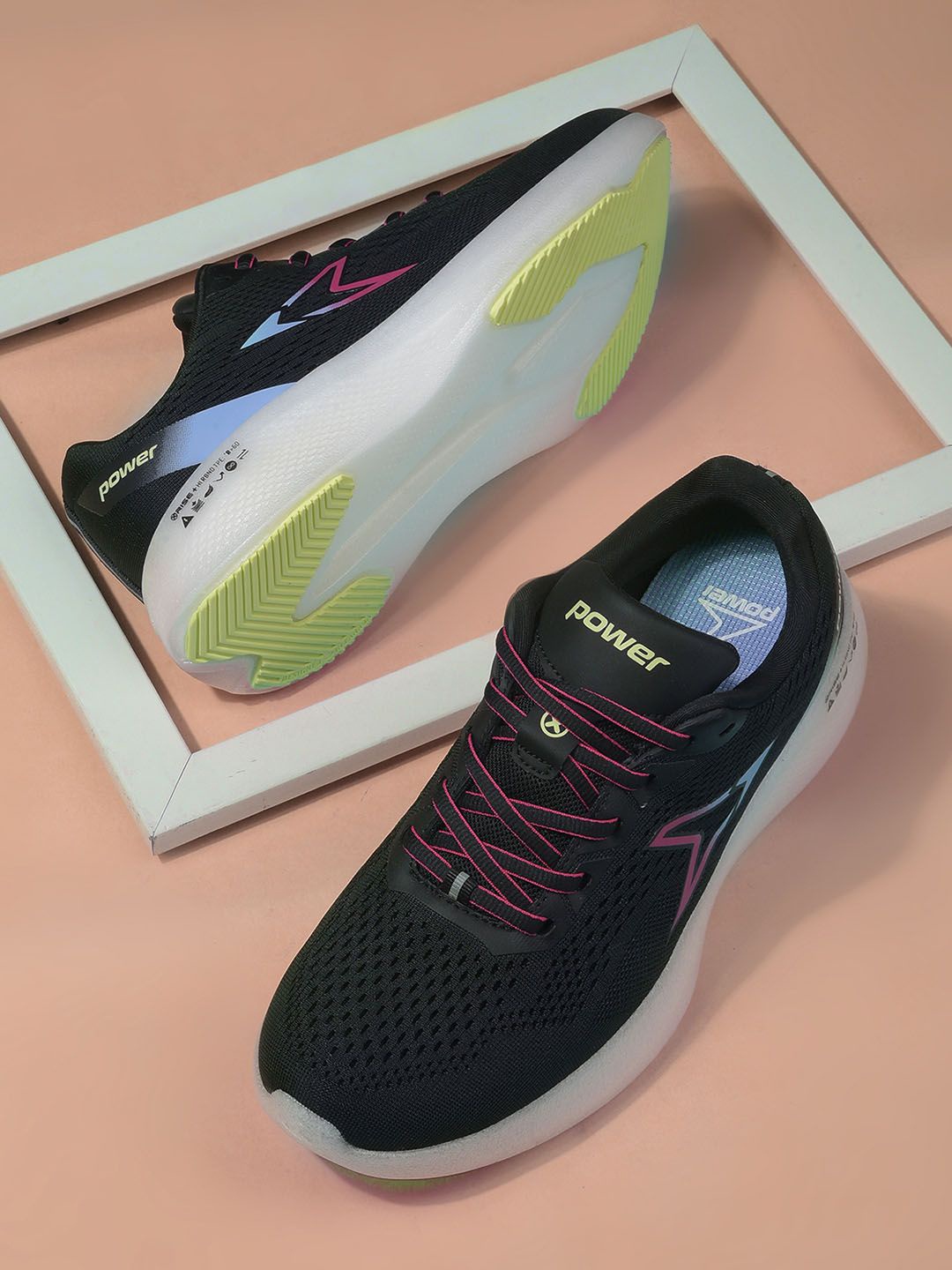 

Power Women Mesh Running Non-Marking Shoes, Black