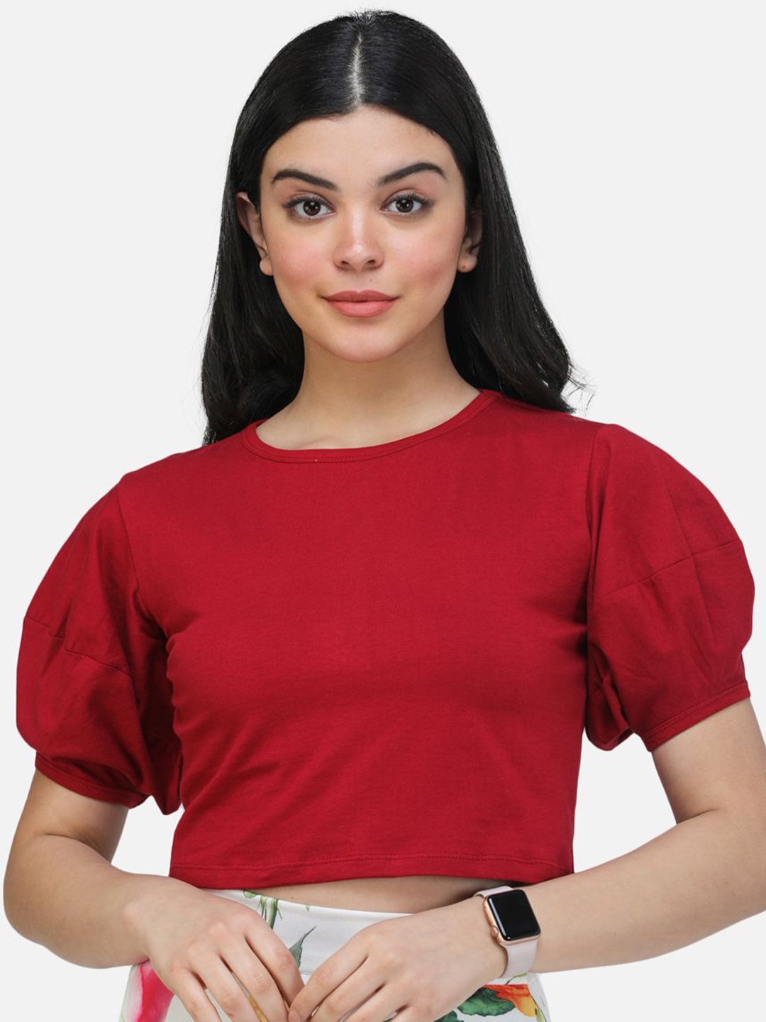 

BAESD Puff Sleeve Top, Maroon