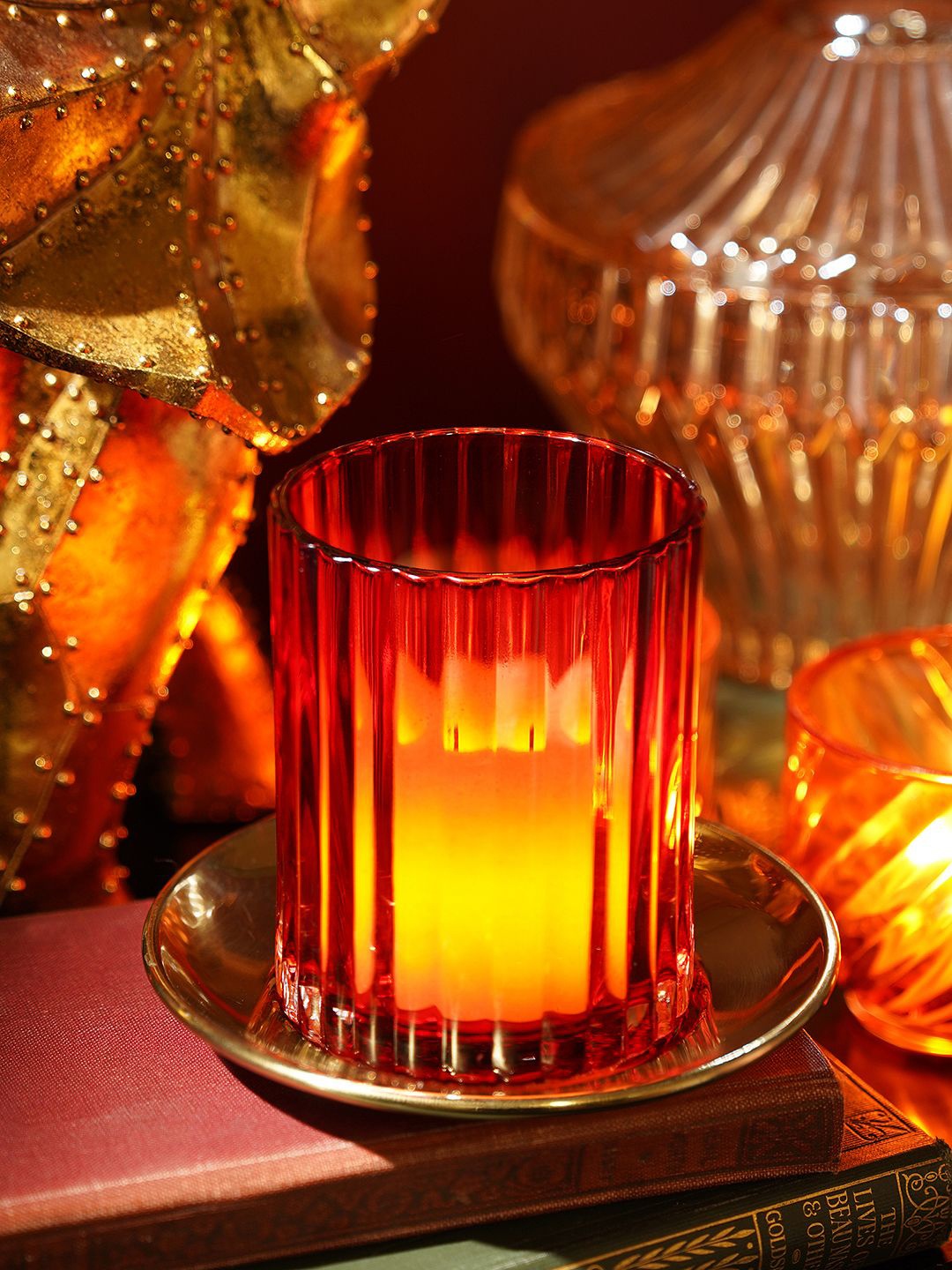 

Pure Home and Living Red Candle Holder