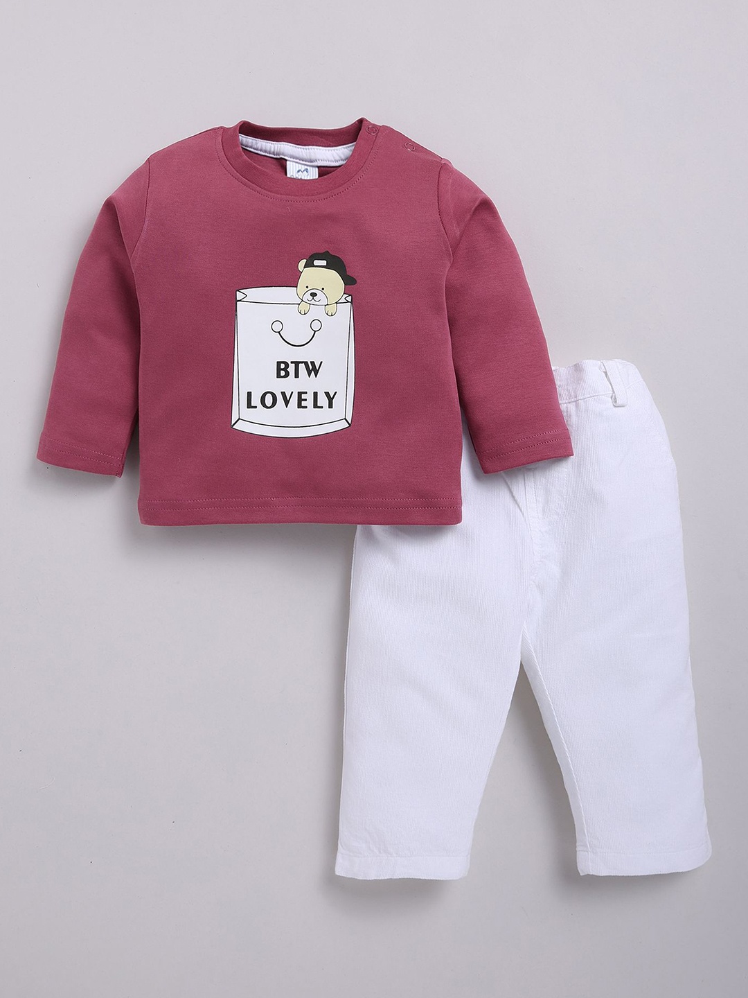 

Dollar Boys Printed T-shirt with Trousers, Pink
