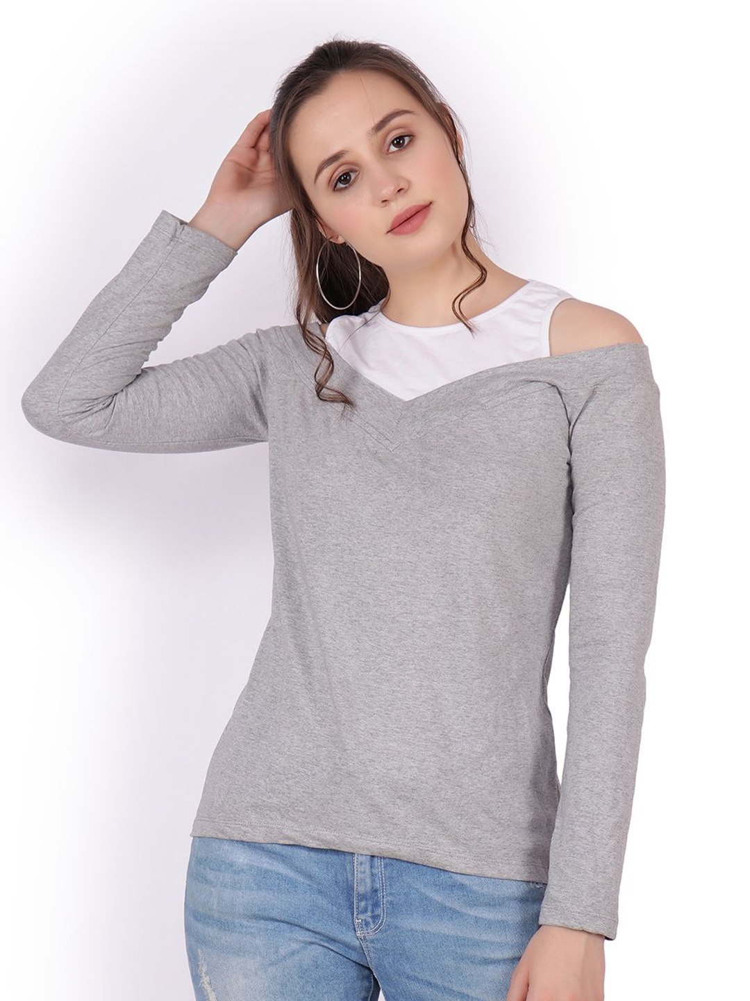 

BAESD Cold-Shoulder Top, Grey