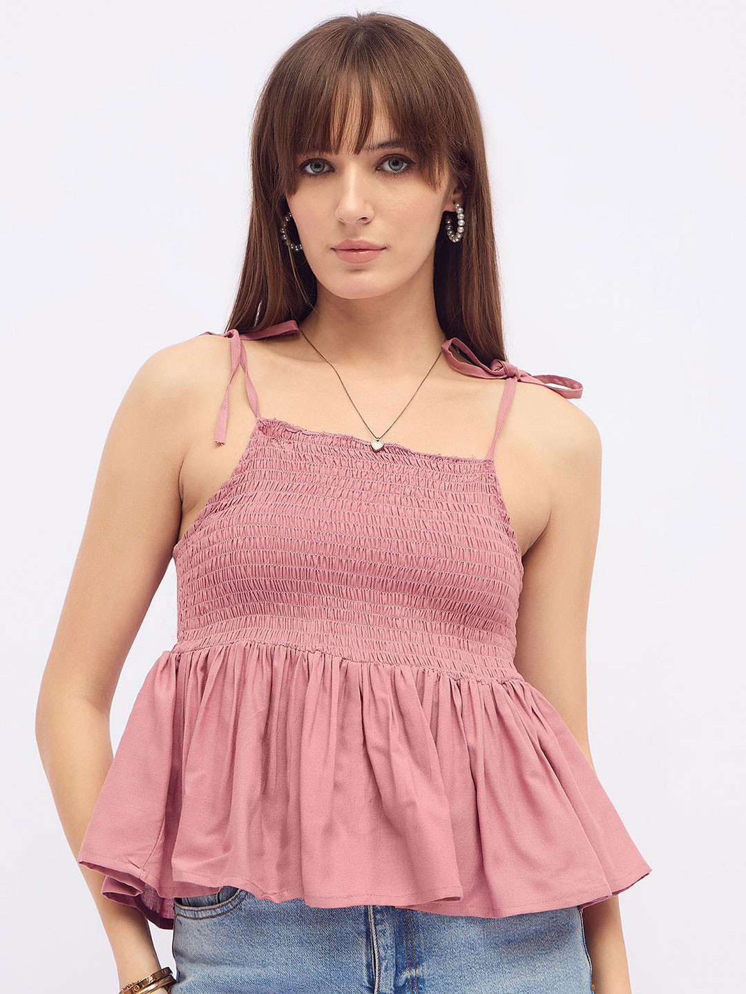 

DressBerry Peplum Crop Top, Pink