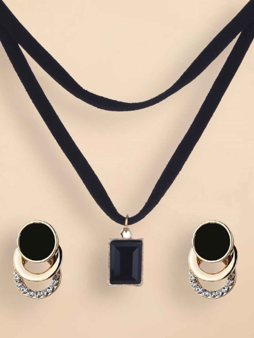

OOMPH Gold-Plated Stone-Studded Jewellery Set