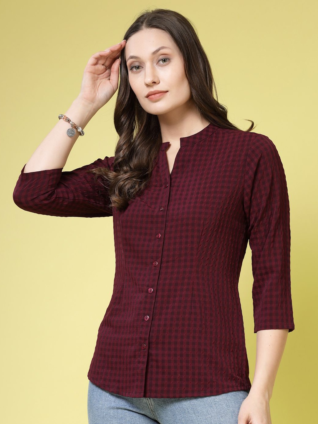 

BEING NAUGHTY Women Comfort Opaque Casual Shirt, Maroon