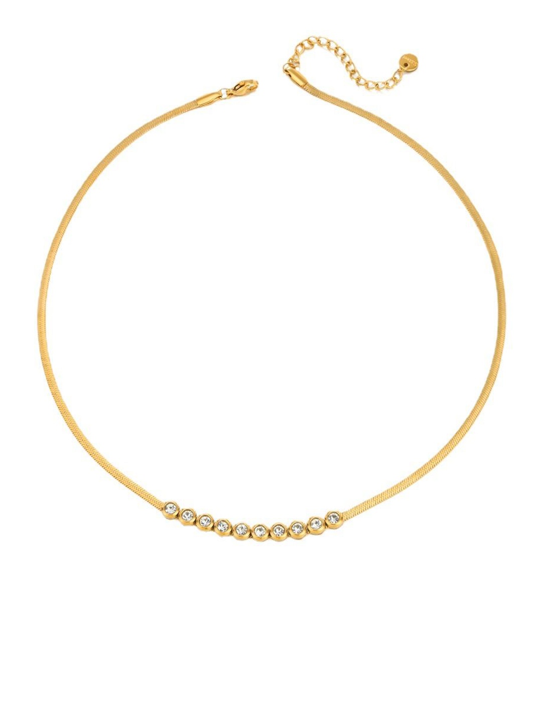 

Just Lil Things Stainless Steel Stone Studded Minimal Chain, Gold