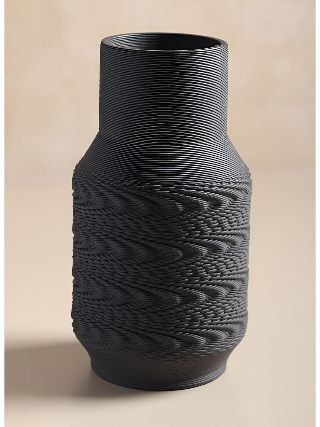 

HABERE INDIA Black Textured Ceramic FlowerVase